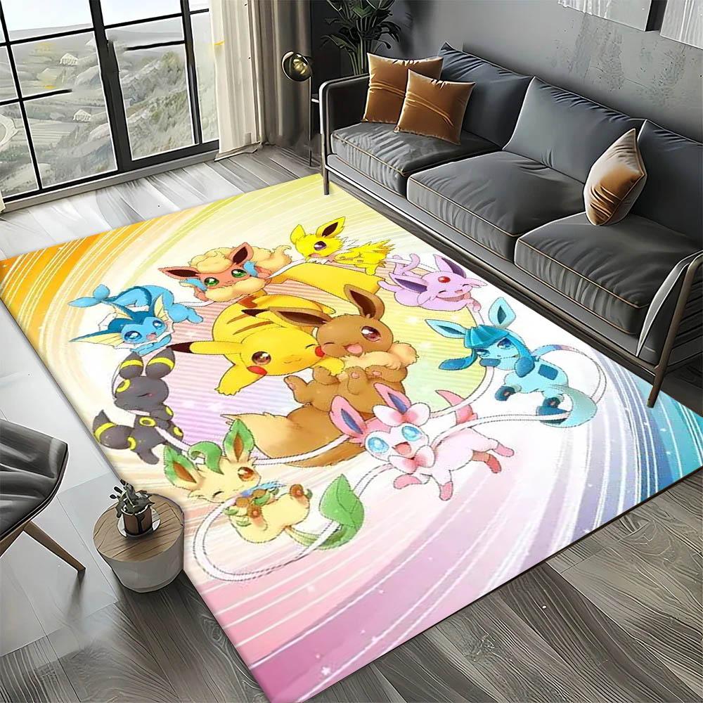 3D Game Japanese Kawaii Anime Carpet Rug Art for Room Decor Home Bedroom Sofa Gifts Game Area Rug Non-slip Floor Mat P-P-okemonS