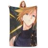 Flannel Throw Blanket Cloud Strife Final Fantasy 7 Games FF7 Warm Plush Blankets Soft Bedspread for Bed Living room Home Picnic