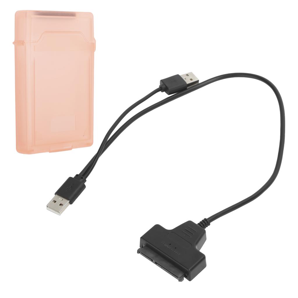 Hard Disk Adapter Cable SATA HDDSSD Dual Interface Conversion Cord with 2.5in Protect BoxRed