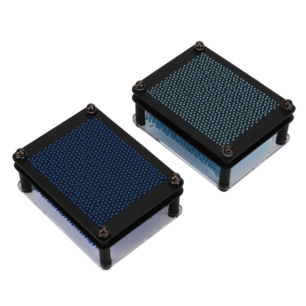 2Pcs 3D Pin Art Toys Decompress Sturdy Frame Interesting Durable Novel Blue Pin Art for Office
