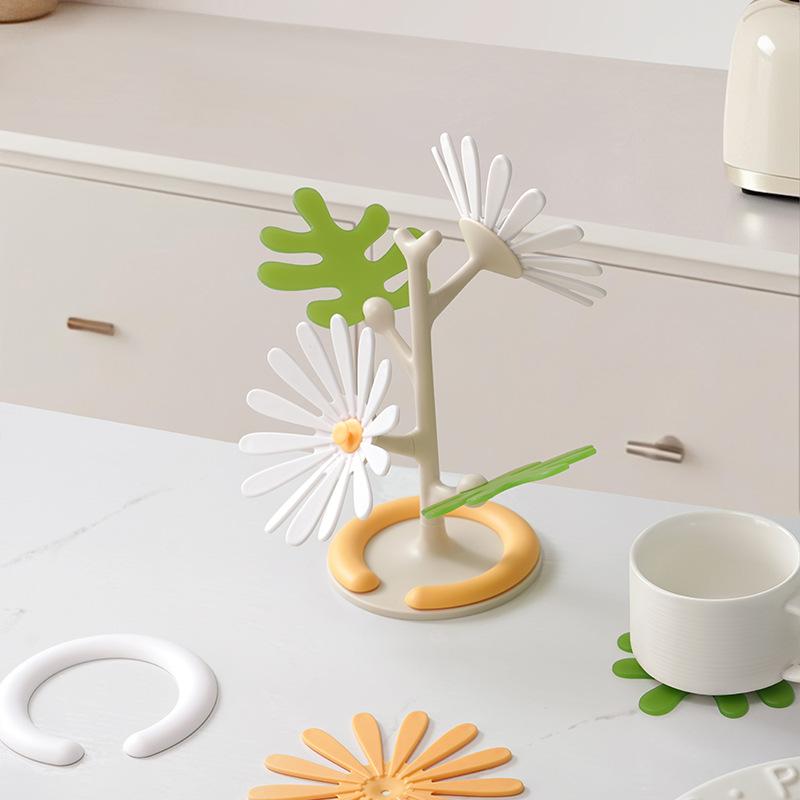 

Daisy Pattern Heat Resistant Mat Multipurpose Table Mat For Dishes Bowls Cups Pots Kitchen Dining Protection Pad L белый