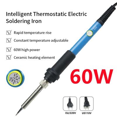 110V 220V 60W US/EU kištukas Elektrinis lituoklis 908 Reguliuojamos temperatūros Lituoklis Su kokybišku lituoklio stovu