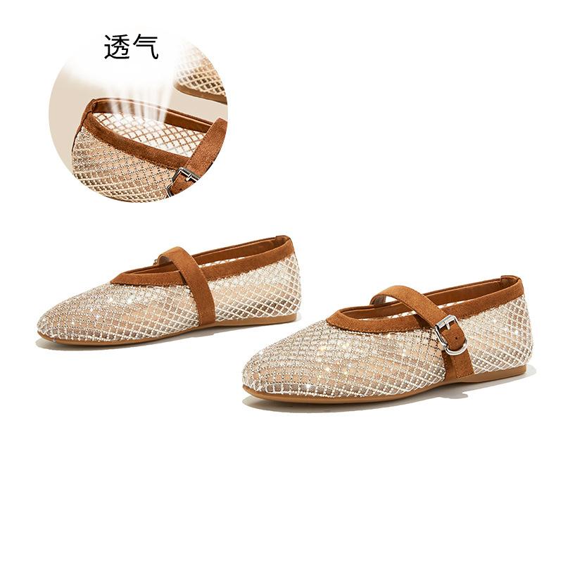 

The first layer of sheepskin insoles, Mary Jane shoes, flat-soled woven fashion single shoes, women s shoes, French temperament single shoes 40 хакі