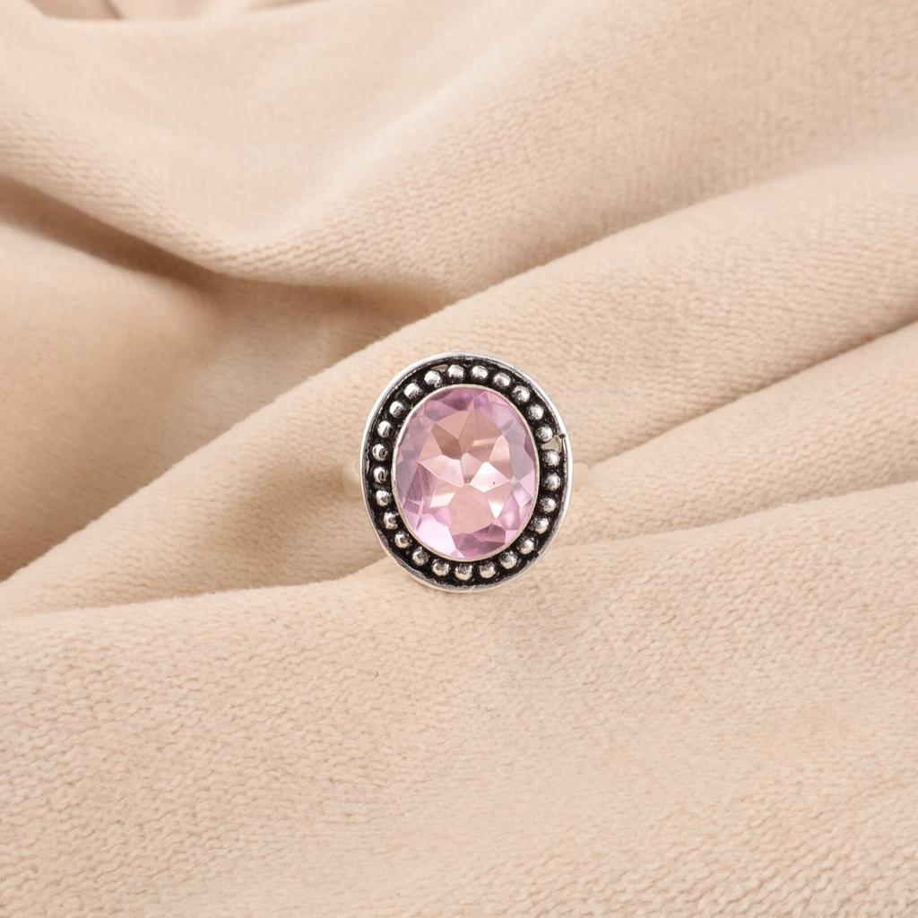 Genuine Morganite Gemstone 925 Sterling Silver Jewelry Handmade Anniversary Ring RR-62-10