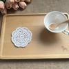 2/4Pcs Knitted Texture Lace Floral Coasters Vintage Round Woven Placemats  Wedding Party