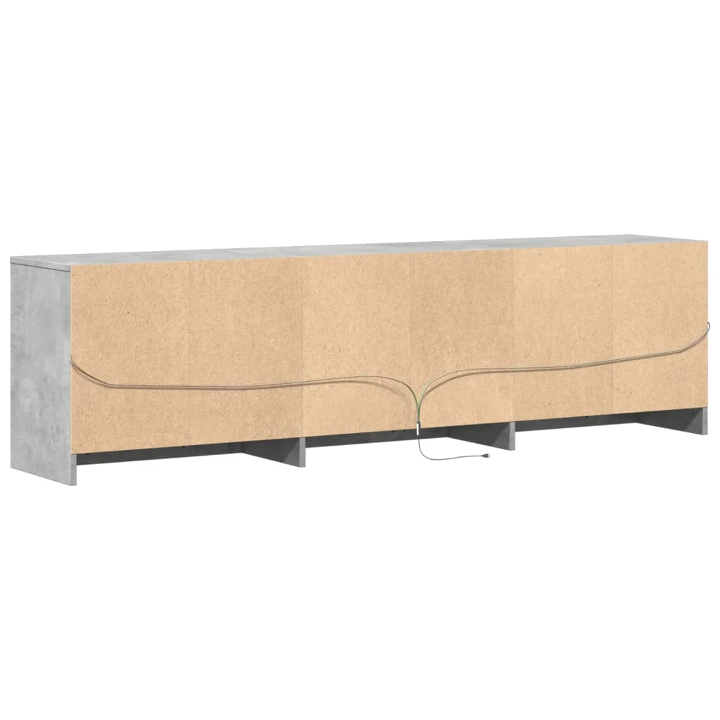 TV Stand with LED Lighting Concrete Grey 180 x 34 x 50 cm