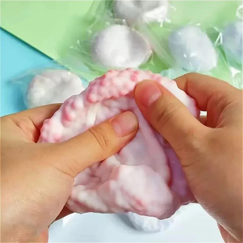 6.5Cm Handmade Ice Skin Slow Rising Squishy Ball Stretchable Noise Making Hand Squeezer Stress Relief Vent Fidget Cute Sensory Pinch Toy For All Ages