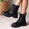 Women's Ankle Boots New 2026 Retro British Platform Short Boots Autumn Fashion Retro Outdoor PU Leather Boots Botas Para Mujer