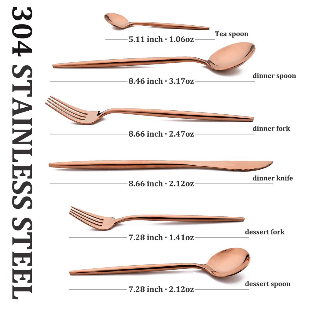 6 piece Mirror Black 18/10 Stainless Steel Gold Dinnerware Set Fork Spoon Knife Cutlery Set Cutlery Complete Tableware Sets Kitchen