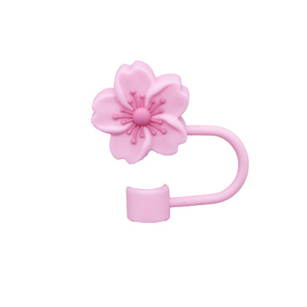 Tapa para Pajita con Forma de Flor de 10 mm/0,4 pulgadas Compatible con Vaso Stanley de 30 y 40 Oz Tapa de Pajita de Flor de Silicona Suave
