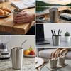 Rustless Steel Beverage Cup Smooth Straight Cylindrical Cold Drink Vessel  Household