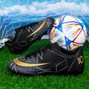 Gradual change sole high top AG football shoes fly knitting seamless craft youth football training shoes
