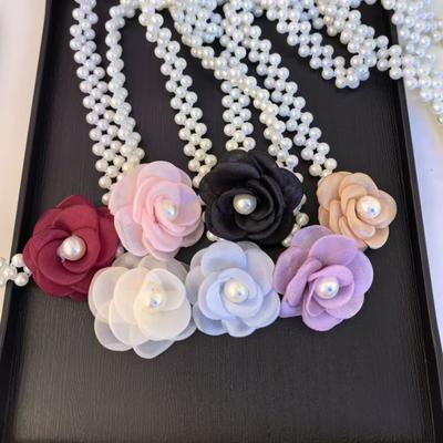 Hüftkette Imitation Perlen 3D Blume Dekor Hüftkette Verstellbare Passform Retro Kleid Taillengürtel Accessoire für Besondere Anlässe