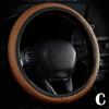 Car Steering Wheel Cover Skidproof Auto Steering- Wheel Embossing Accessories Anti-Slip Car Cover Leather T9J3