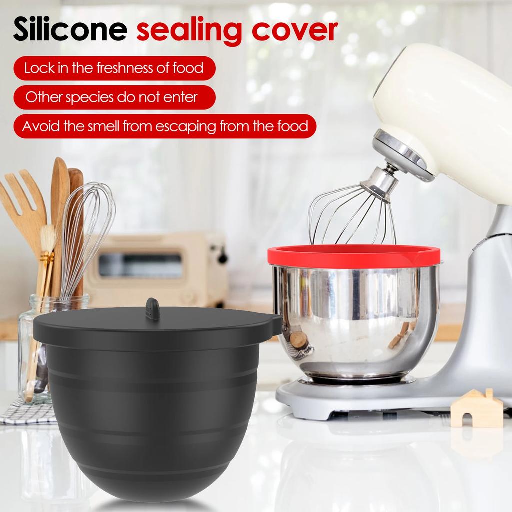 3Pcs Silicone Mixer Bowl Liner with Lid for 5 Quart Stand Mixer Foldable Mixer Attachment Liner Stand Mixer Accessories Liners