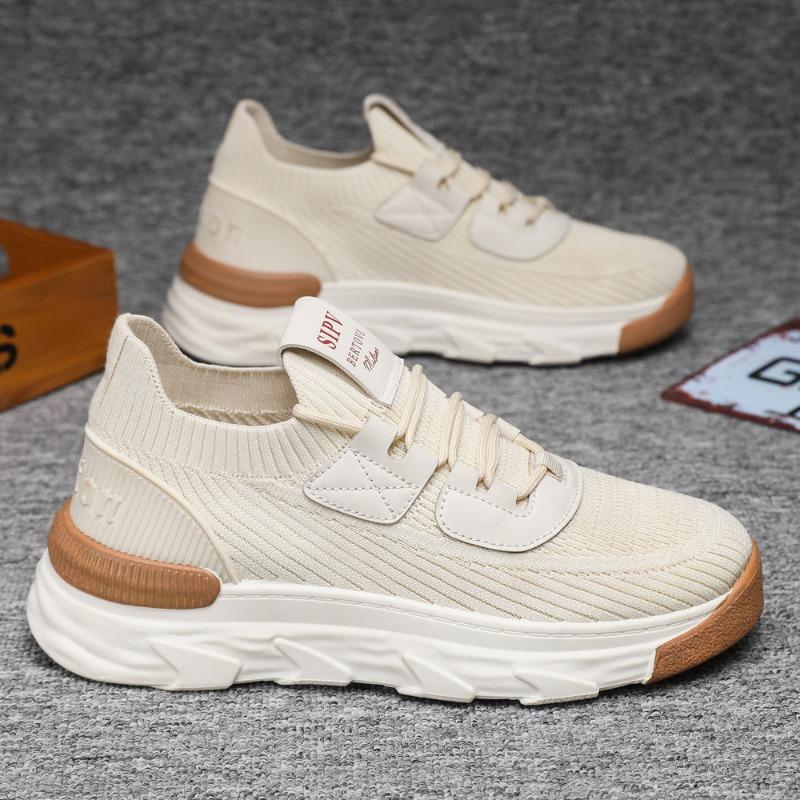 New Men's Shoes Fly-woven Platform Sneakers Comfortable and Trendy Socks Casual Shoes One-pedal Men's Casual Shoes