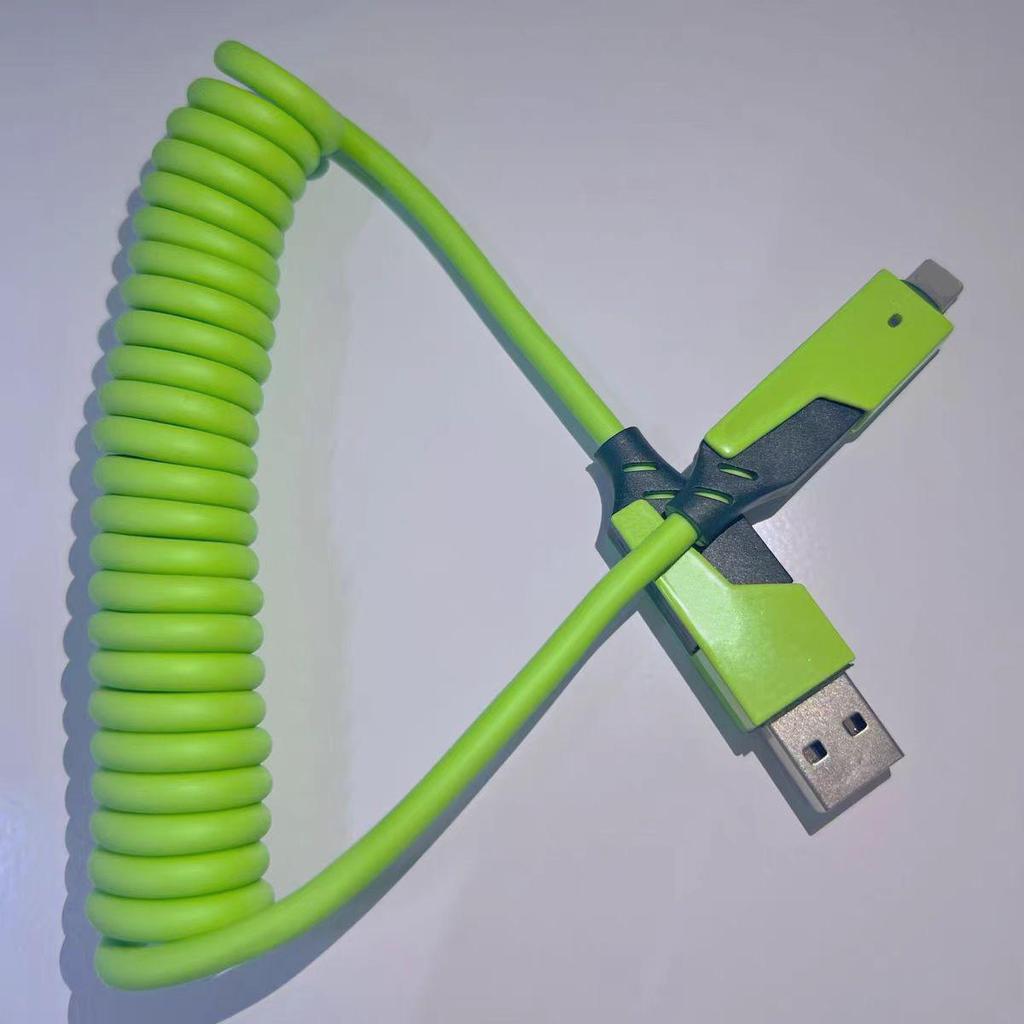 65W Fast Charging Retractable 4-in-1 Cable for Apple & Huawei