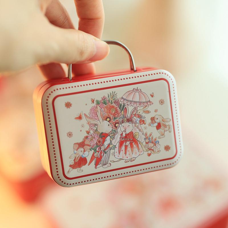 1pc Mini Tins Box Wedding Gifts Suitcase Tin Chocolate Candy Packaging Metal Storage Box
