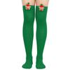 Womens Over Knee Socks Christmas Reindeer Striped Long Santa Claus Accessories