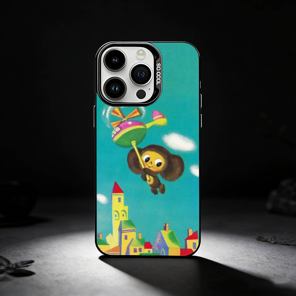 Cartoon C-Cheburashka-es Phone Case For iPhone 17,16,15,14,13,12,11 Plus,Pro Max,XS,Colored silver phone case
