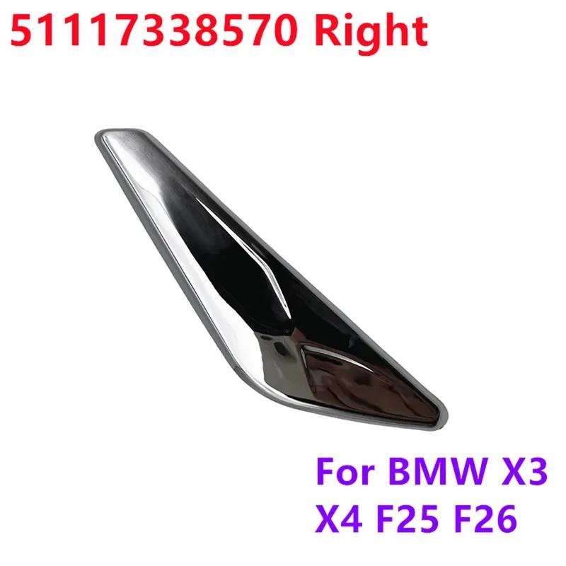 Vorderer linker und rechter Kotflügel Chromleiste Zierleiste für BMW X3 X4 F25 F26 OEM:51117338569 51117338570 Autozubehör