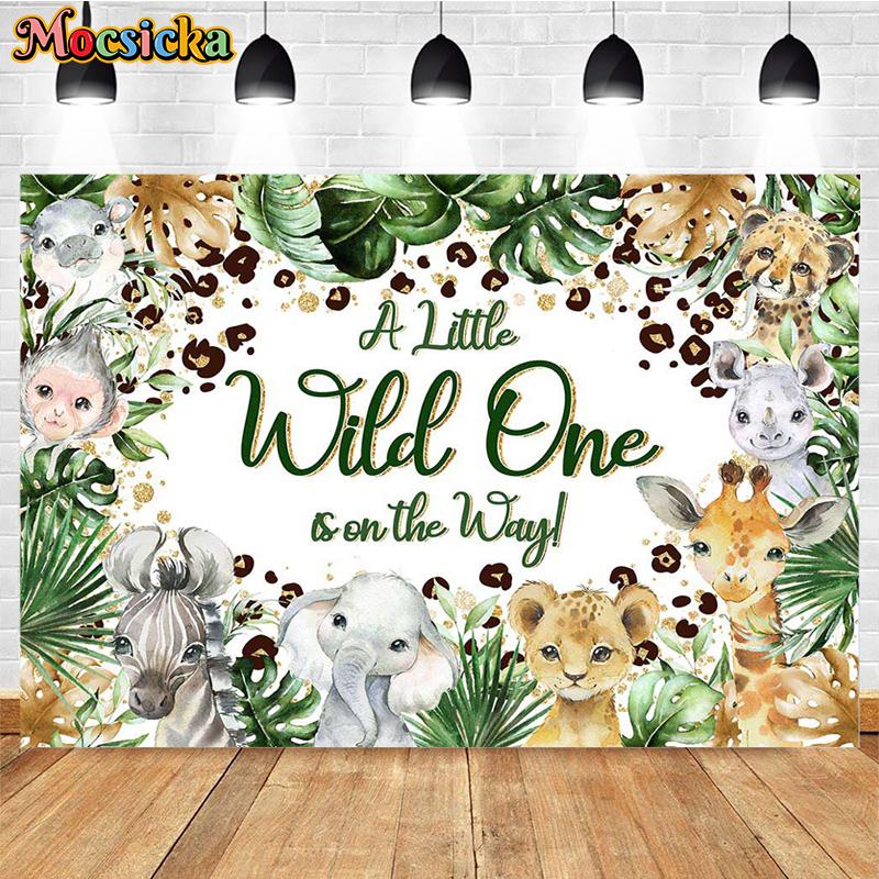 Mocsicka Safari Birthday Party Photography Background Forest Jungle Baby Shower Children Customized Photo Backdrop Banner