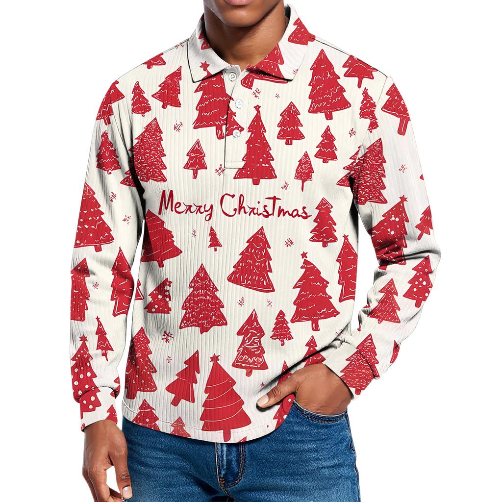Men's Casual Style Solid Color Loose  Shirt Long-sleeved Top