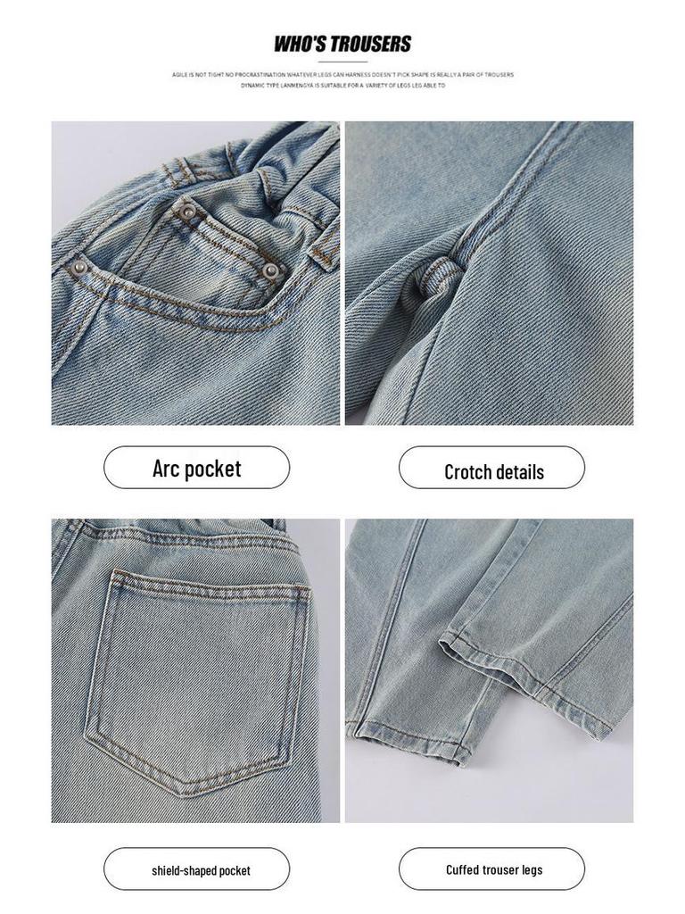 Mädchen 2025 Lässige Modische Weite Gerades Bein Hosen für Frühling/Herbst