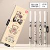 4Pcs/Lot Cute Cartoon Straight Liquid Type Ball Pens 0.5mm Black Drawing Gel Pen Signature Pen Student School Office Supplies