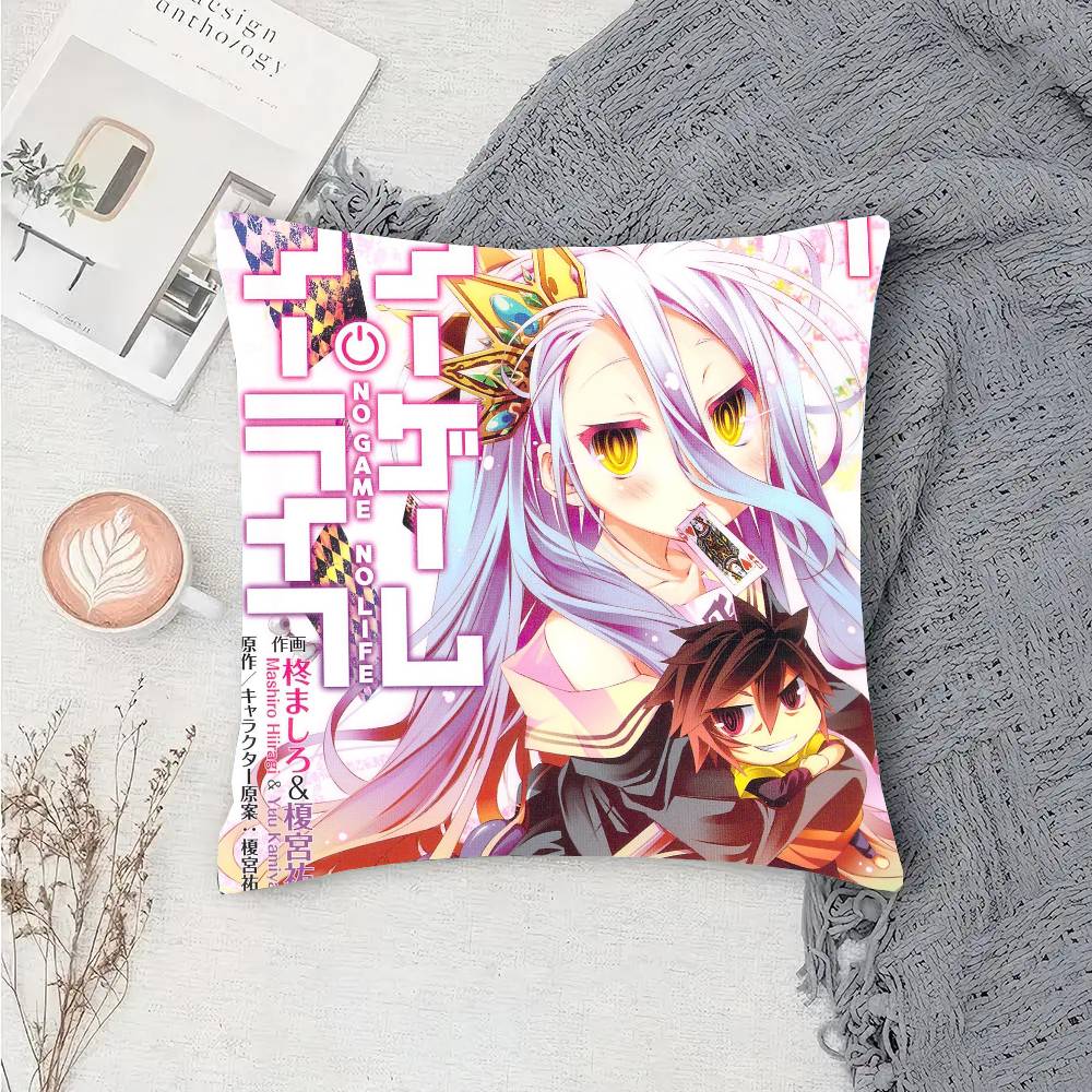 Anime NO GAME NO LIFE Pillow Case Sofa Cushion Cover Room Home Decoration