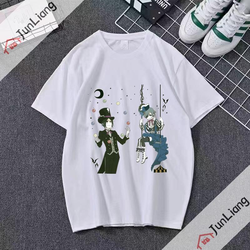 Japanese anime Black Butler cartoon comic mens Tshirt shortsleeved roundneck for streetwear menwomen clothing
