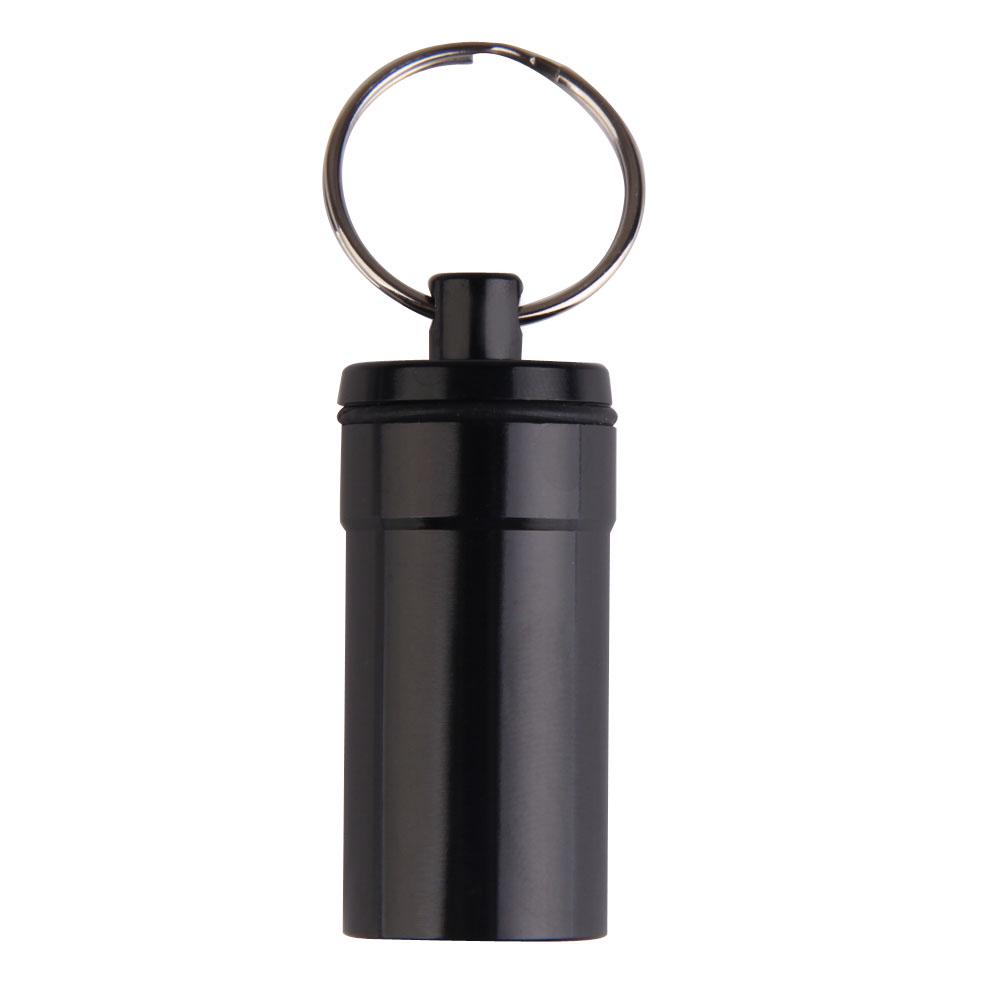 Mini Pill Box Keychain Aluminum Alloy Outdoor Pocket Pill Box Container Metal Mini Pill Organizer for Medicine Organization