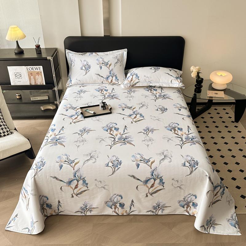 Vintage Style Floral Pattern 100% Cotton Bed Sheet Set Dark Color Flowers Luxurious Bedspread with Pillowcases Queen Bedding Set
