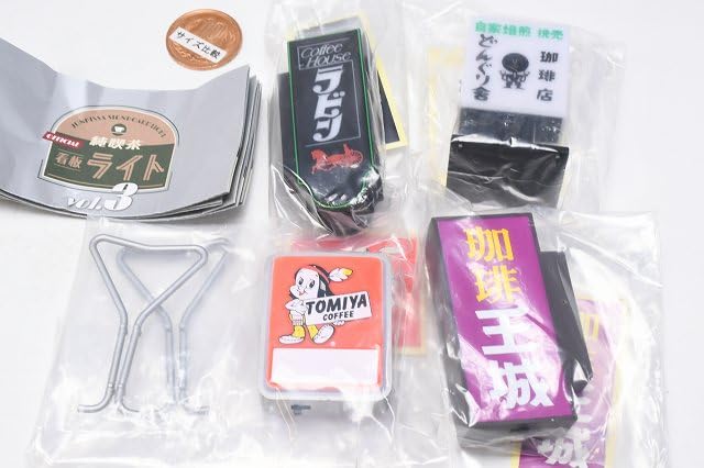 Pure Coffee Shop Sign Light 3 Set of Ken Elephant Gacha Capsule Toy Vol. [Complete 4]