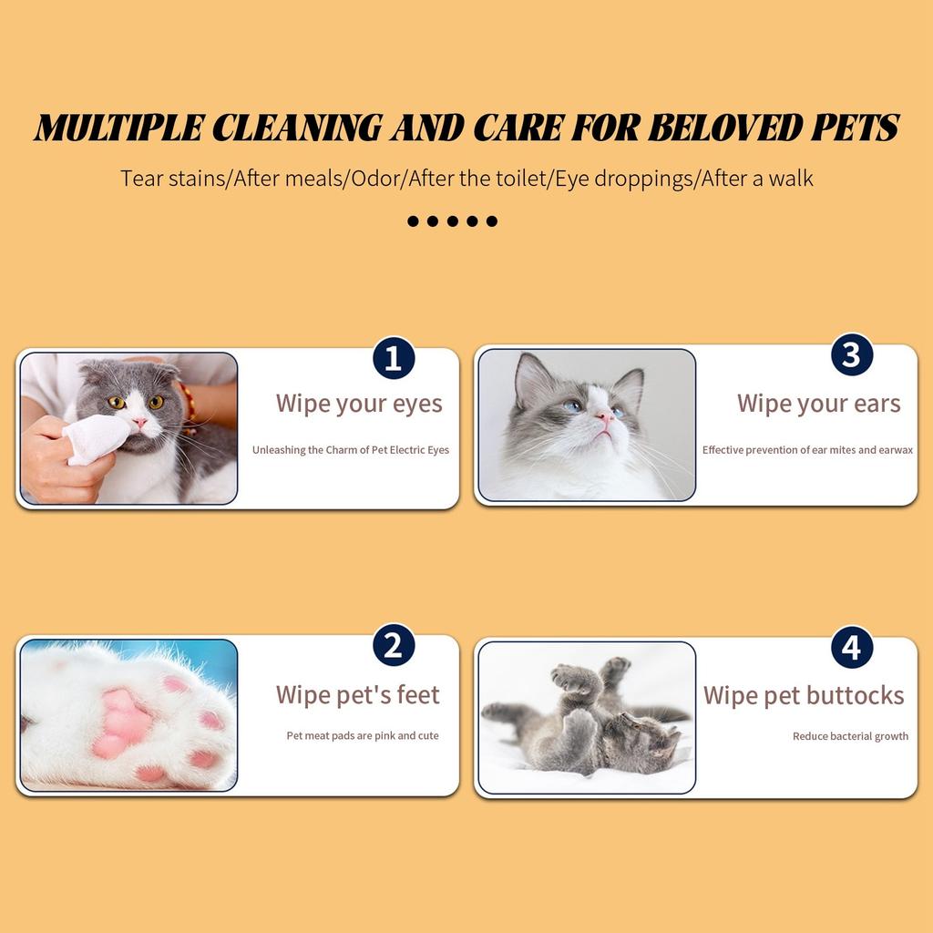 80ml 1000g Pet Wet Wipe No Rinse Pet Wipes For Cleaning Cats And Dogs Ear Wet Wipes For Wiping Tear Marks Are Easy To Carry And Easy To Extract.