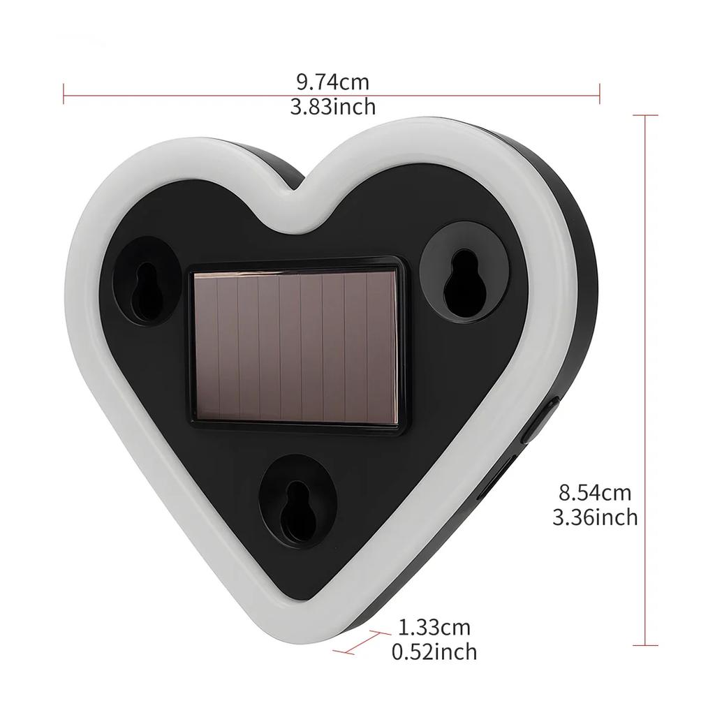 Automotive Triangle Window LED Solar Heart Neon Light Rear Window Illuminated Interior Decoration Atmosphere Light Accessories