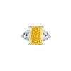 4ct Yellow Diamond Rock Sugar Ring Women's 925 Sterling Silver, Ice Flower Cut Sugar Cube Ring Niche High-end Light Luxury