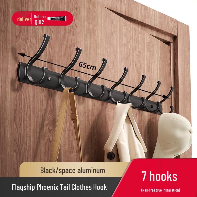 No-Drill Wall-Mounted Strong Entryway Coat & Hat Hook Rack
