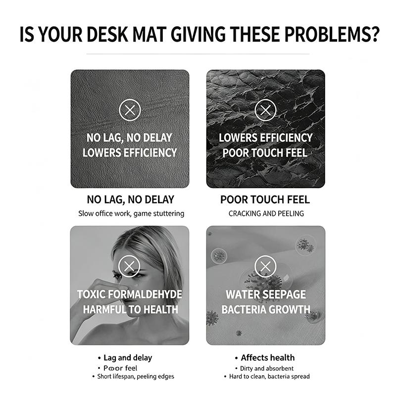 Pu Leather Mouse Pads Desk Mat Solid Color Waterproof Non Slip For Office Gaming Computer Keyboard Pad