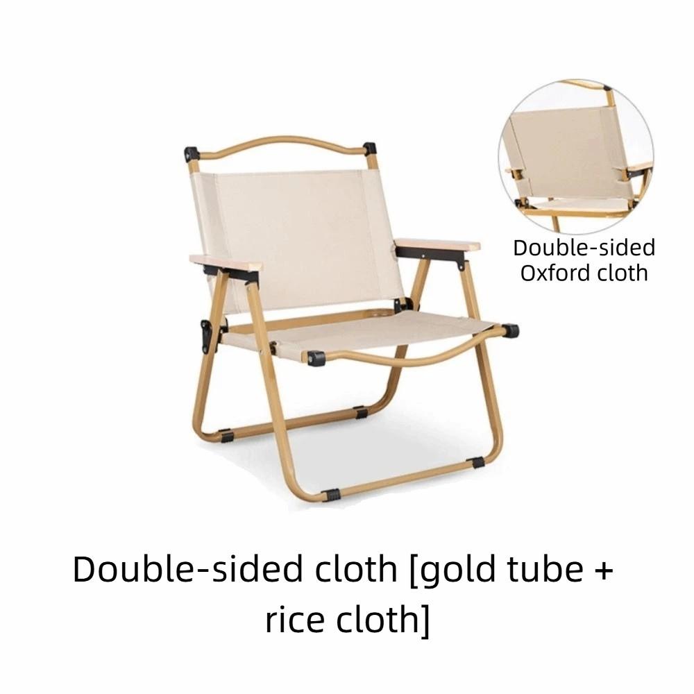 Wood Grain Camping Folding Chair Comfortable Armrest Durable Picnic Fishing Chair Carbon Steel Sturdy Kermit Chair