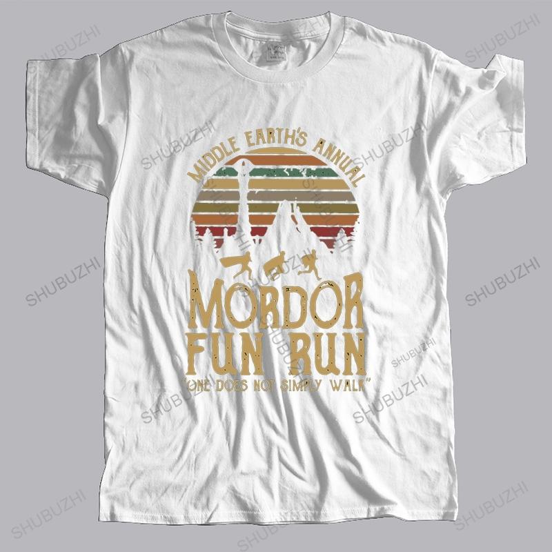 Hot sale men summer brand tshirt cotton t shirt Middle Earths Annual Mordor Fun Run Funny print Mens streetwear Teeshirt