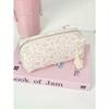 Fresh and Simple Pink Floral Print Pencil Case, Style Highly Attractive Desktop Stationery Storage Bag, Natural Style Cosmetic Bag