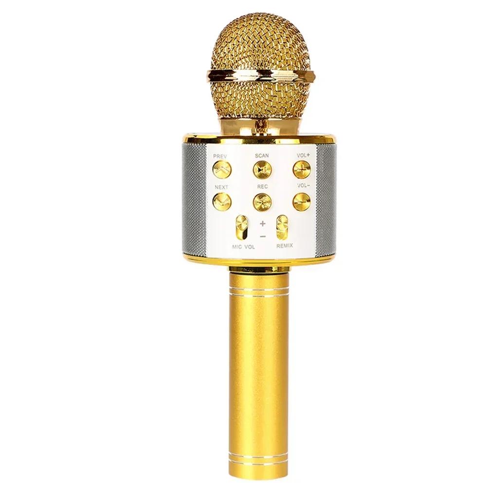 Handheld Wireless Bluetooth Karaoke Microphone Hifi Sound USB Speaker Microphone for Kids Music Player Singing Recorder Home KTV