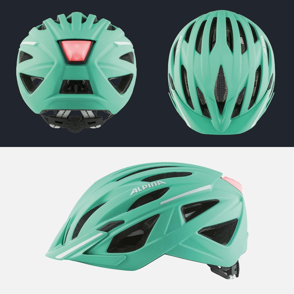 ALPINA HAGA Bicycle Helmet with LED CE Made in Fits cm Women's Light, Certified, Germany, 55-59