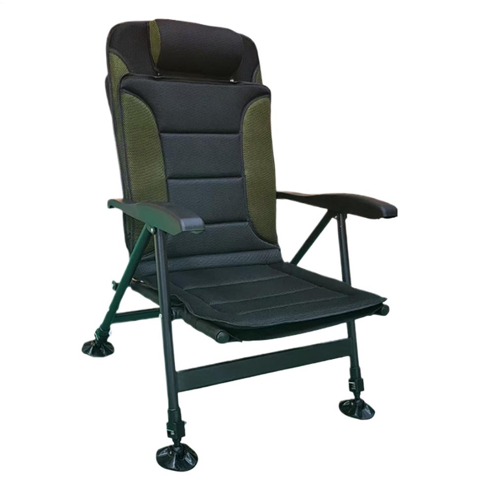 Adjustable Backrest Fishing Chair Portable Foldable Fish Chairs Fishing Stools All-terrain Fishing Chair Reclining Camping Chair зелёный