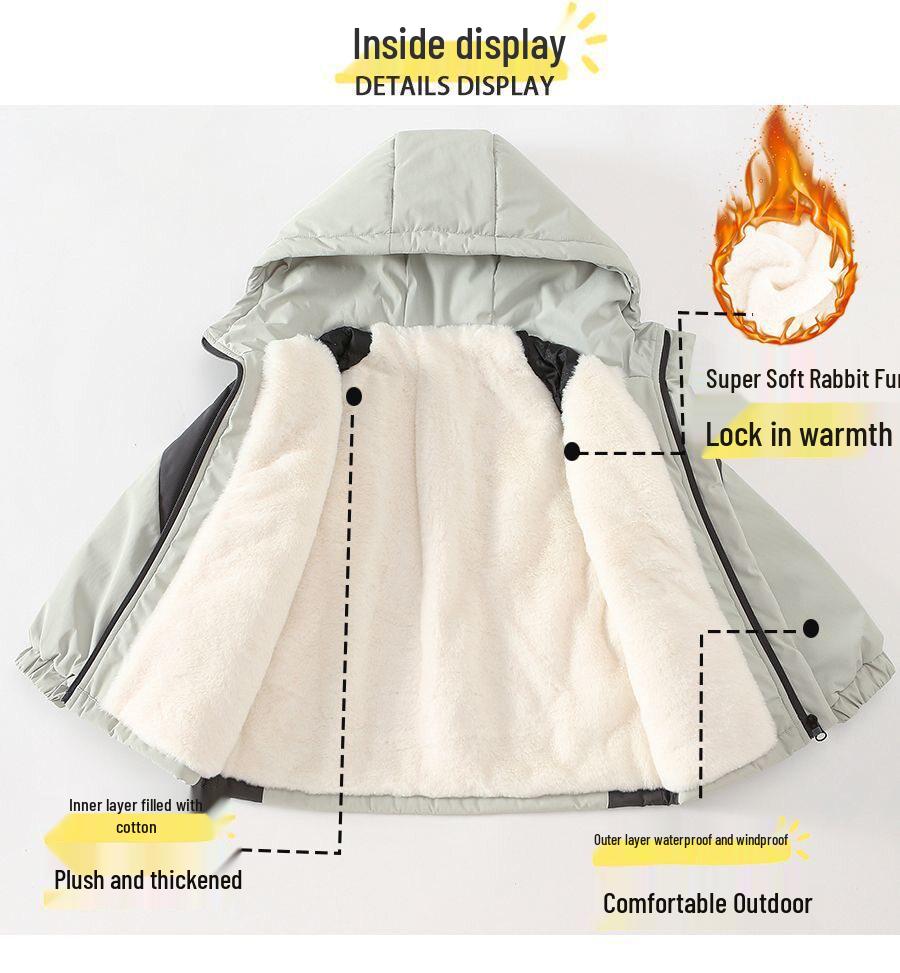 Minecraft Kids' Windproof Fleece Jacket – Unisex Autumn/Winter, Warm & Stylish Windbreaker