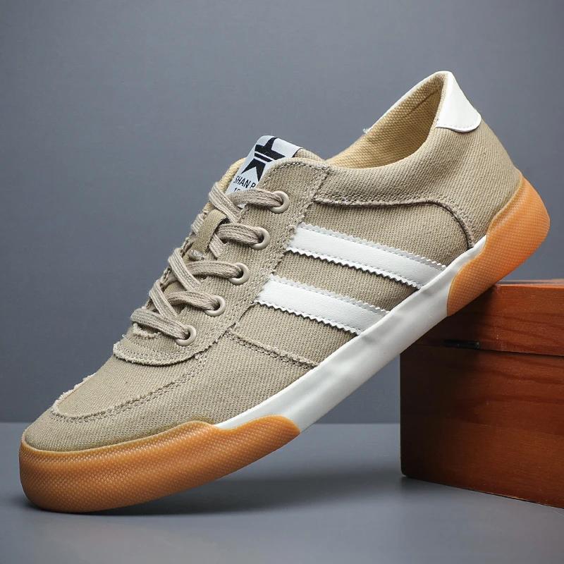 

Модные мужские кроссовки повседневная обувь для скейтбординга мужские плоские брендовые модные парусиновые туфли дышащие нескользящие вождение теннис спортивная обувь 44 хаки