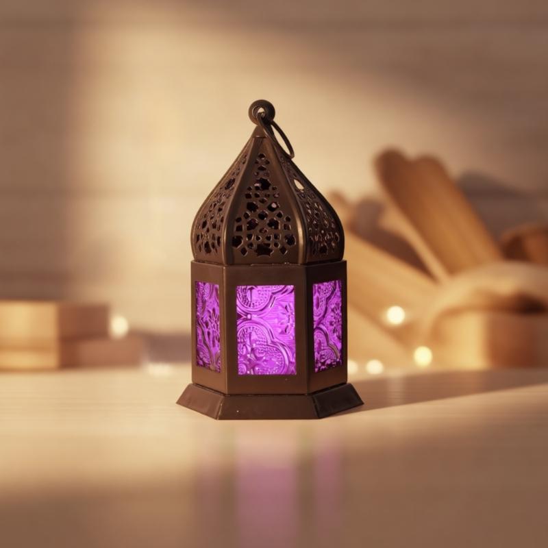 Moroccans Lantern Battery Operated Decorative Lantern Outdoor Indoor Table Lamp for Ramadans,Weddings, Parties,Event
