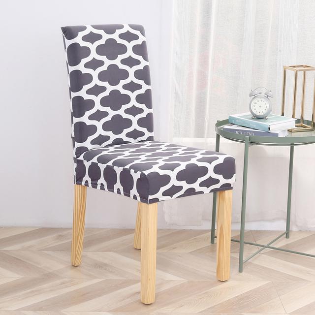 Elastic Dining Chair Cover Printing Spandex Removable Chair Slipcover For Kitchen Wedding Hotel Banquet Room Seat Case Cover for Home