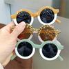 Children Boy Girl Leopard Double Color Cartoon Bear Shape Round Sunglasses Kids Vintage Sunglasses UV400 Protection Classic